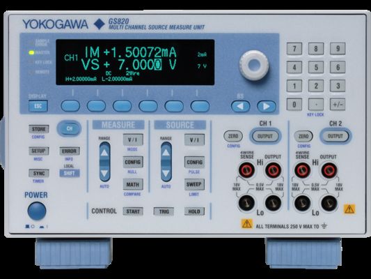 comprar YOKOGAWA GS820 Unidad de Fuente y Medida Multicanal con Operación de Cuatro Cuadrantes y Resolución Aislada de 2 Canales de 1 pA Fabricación en línea