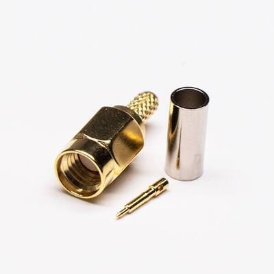 comprar Conector RF SSMA Tipo de encrucijado masculino para cable coaxial RG316 RG174 con rango de frecuencia DC-35GHz, sellado impermeable IP67 y contacto de latón recubierto de oro Fabricación en línea