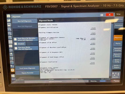 Rohde & Schwarz FSV3007 Analista de señal y espectro de 10 Hz a 7,5 GHz con pantalla táctil
