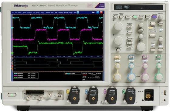 Osciloscopio de señal mixta Tektronix MSO72004C de uso previo con ancho de banda de 20 GHz 4 canales y velocidad de muestra de 100 GS/s